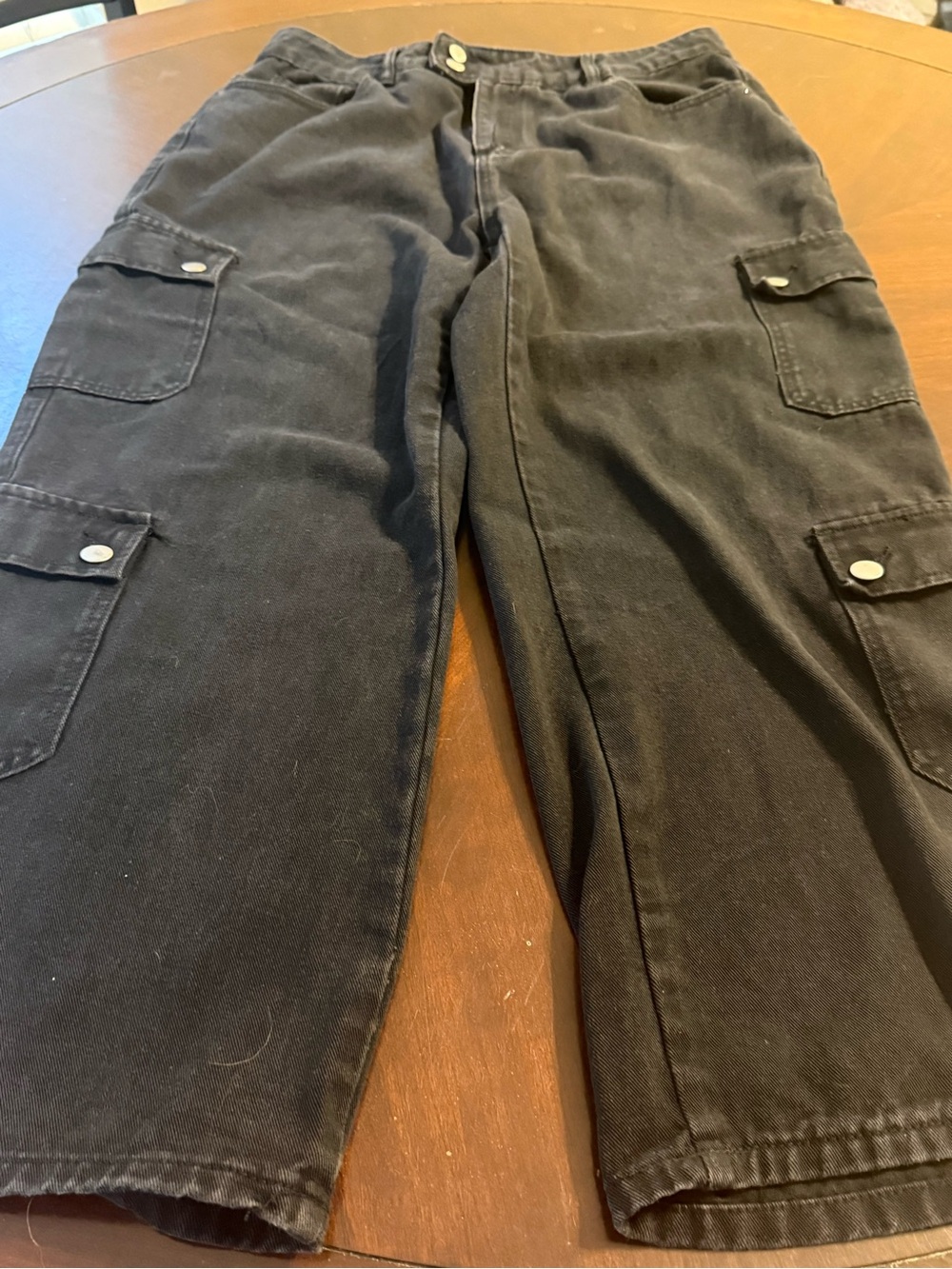 SHEIN Black Wide Leg Cargo Pants
